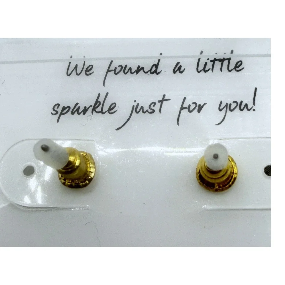 Francesca's Blue Enamel Dinosaur Stud Earrings Gold Tone New on Card
